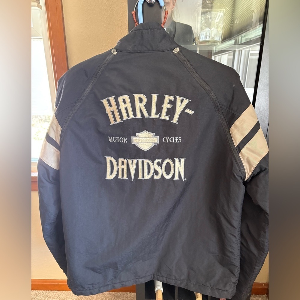 🏍️ Harley-Davidson® BAD MOON Convertible Nylon Lined Jacket to Vest Mens Medium - Picture 6 of 12